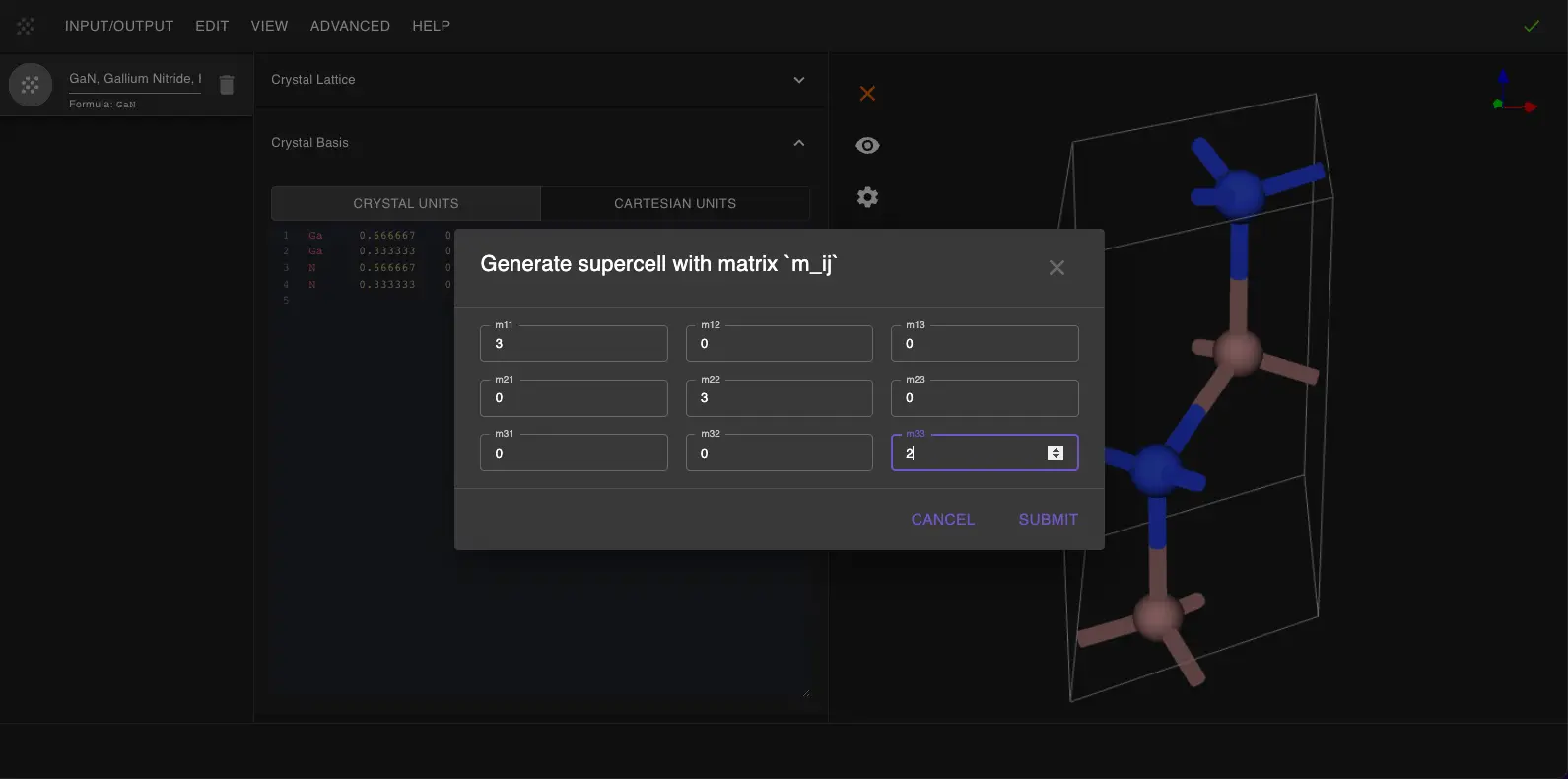 Supercell GaN Supercell Creation for GaN